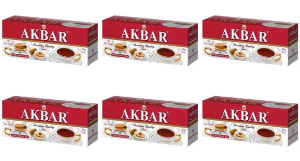 АКБАР Чай Красно-белая серия, 25 пак, 6шт - купить с доставкой по ...
