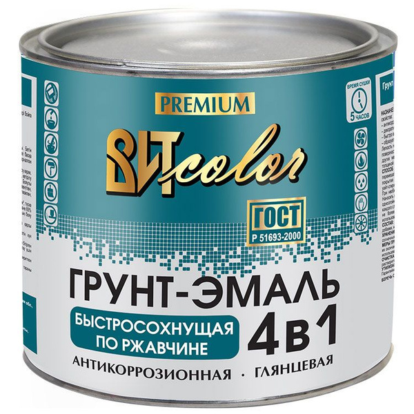 Грунт-эмаль ВИТ color по ржавчине 4в1 Гладкая, Алкидная, Полуглянцевое ...