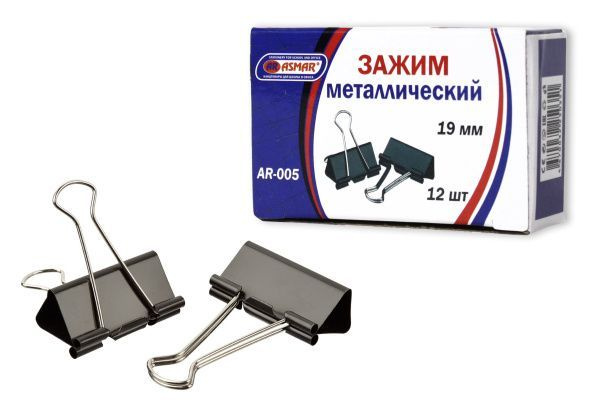 ASMAR Зажим для бумаги 19 мм, 12 шт. - купить с доставкой по выгодным ...