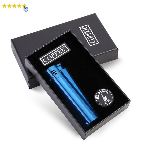 Газовая зажигалка Clipper с прямым пламенем из металла, в подарочной ...
