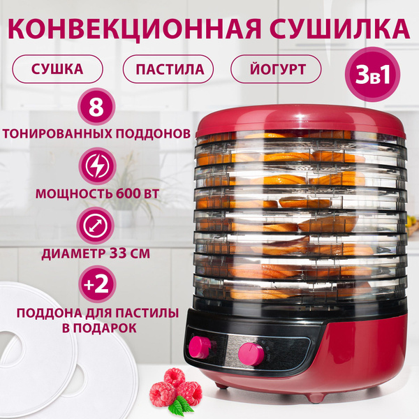 Дегидратор Мастерица EFD-1001VM оливковый с серым_бордовый_черный 8 ...