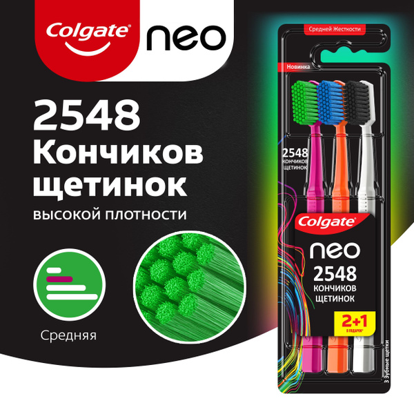 Зубная щетка Colgate Neo 2548 Кончиков щетинок, средней жесткости ...