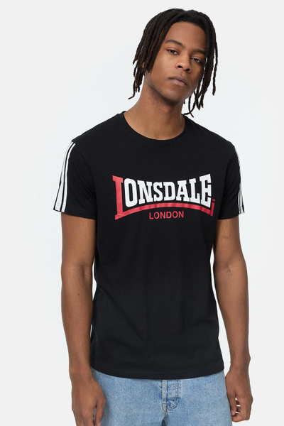 Футболка Lonsdale, размер 46, цвет черный, белый, 100% хлопок - купить ...