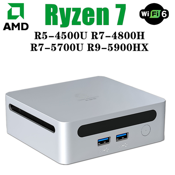 Микрокомпьютер MINI PC_8GB 256G SSD,AMD Ryzen 7 5700U - купить по ...