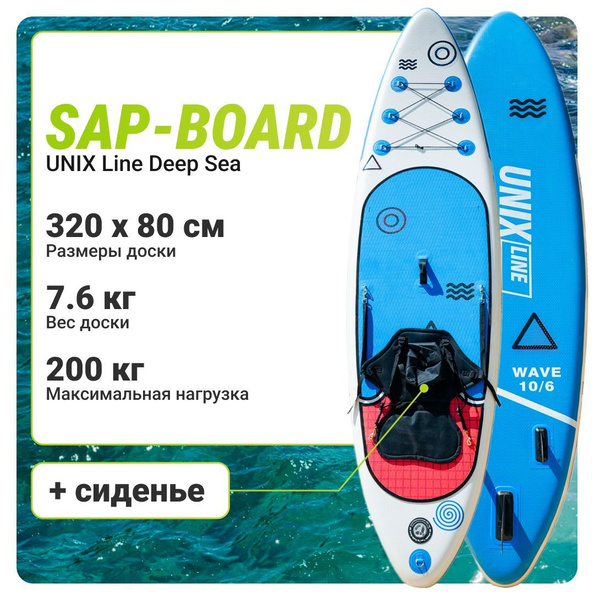 SUP-борд UNIX Line Deep Sea (320 cm) + сиденье - купить с доставкой по ...