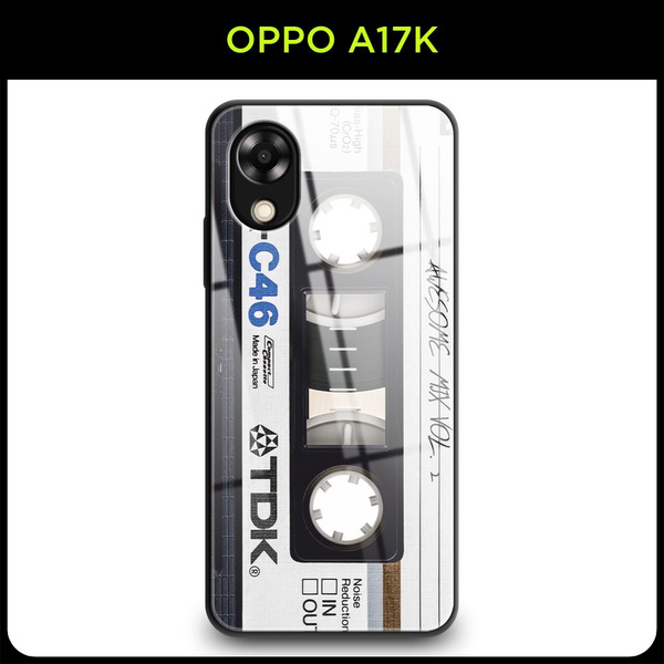 Стеклянный чехол на Oppo A17K / Оппо A17K с принтом "Кассета с классной ...