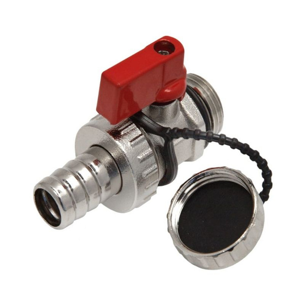 Кран шаровый 1/2" дренажный (сливной) с мет.штуцером и заглушкой ...