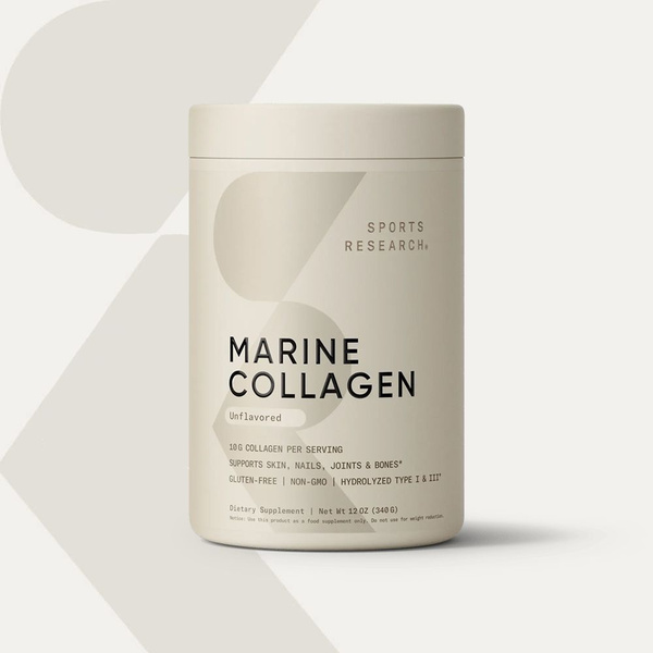 Морской Коллаген, Marine Collagen Peptides, Sports Research, 340 г ...