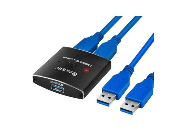 Switch переключатель USB 3.0 - 2*1+ 2 кабеля usb 3.0 папа папа 0,5 ...