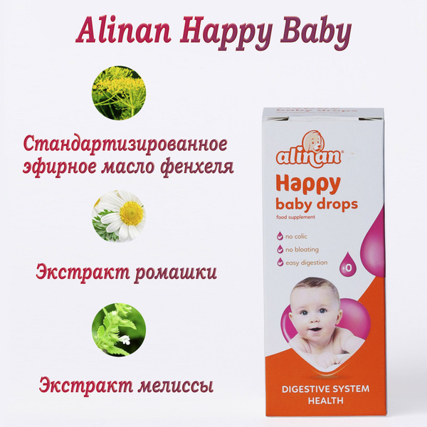 Капли от коликов успокаивающие Alinan Happy Baby - купить с доставкой ...