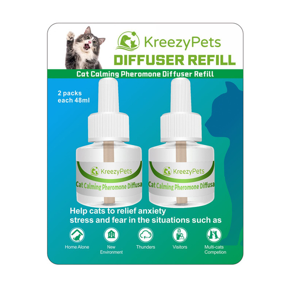 Наполнитель успокаивающего диффузора KreezyPets для кошек, 2 упаковки ...