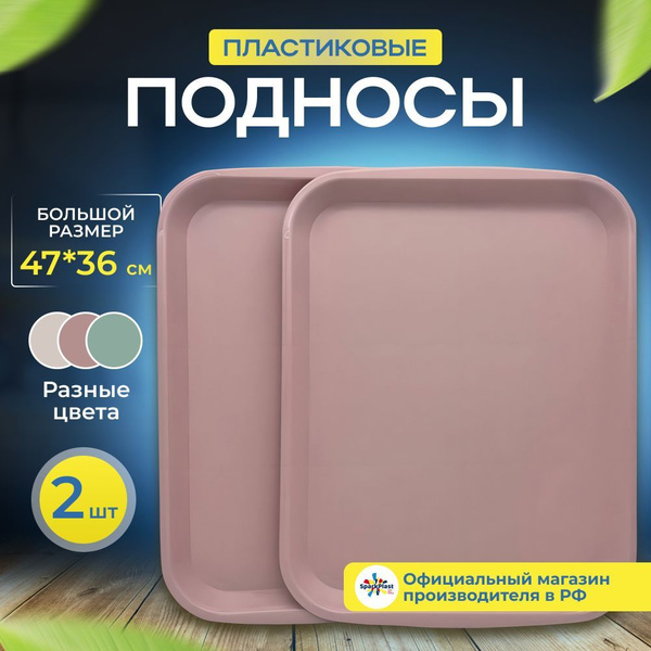 Поднос пластиковый, прямоугольный, набор из 2 шт. - купить с доставкой ...