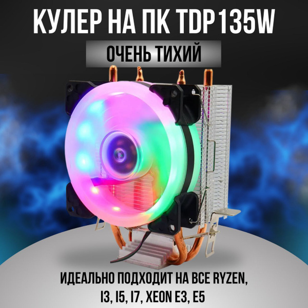 Кулер для процессора башенный + универсальное кольцо - купить кулер по ...