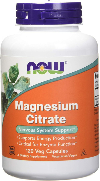 NOW Magnesium Citrate 400 mg 120 vcaps, Нау цитрат магния вег. капсулы ...
