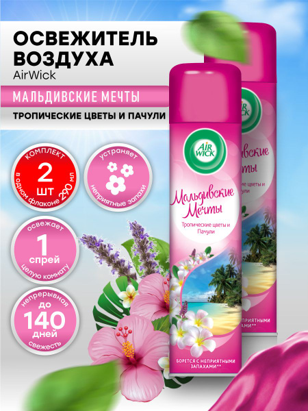 Освежитель воздуха AirWick Мальдивские мечты Тропические цветы и Пачули ...