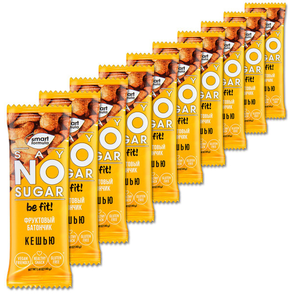 Батончик без сахара Smart Formula SAY No Sugar "Кешью" 40 г, 10 шт ...
