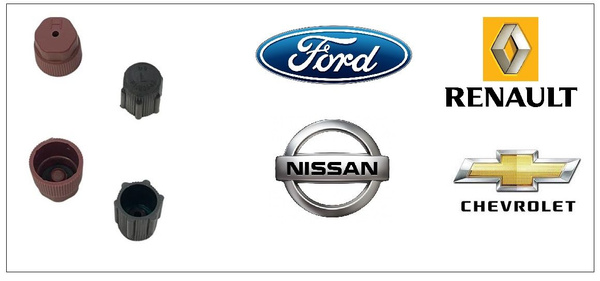 Колпачки на заправочный порт кондиционера "L+H" на Ford,Nissan Juke ...