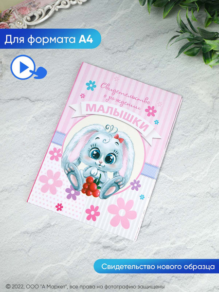 Обложка для свидетельства о рождении малышки (нового образца) - купить ...