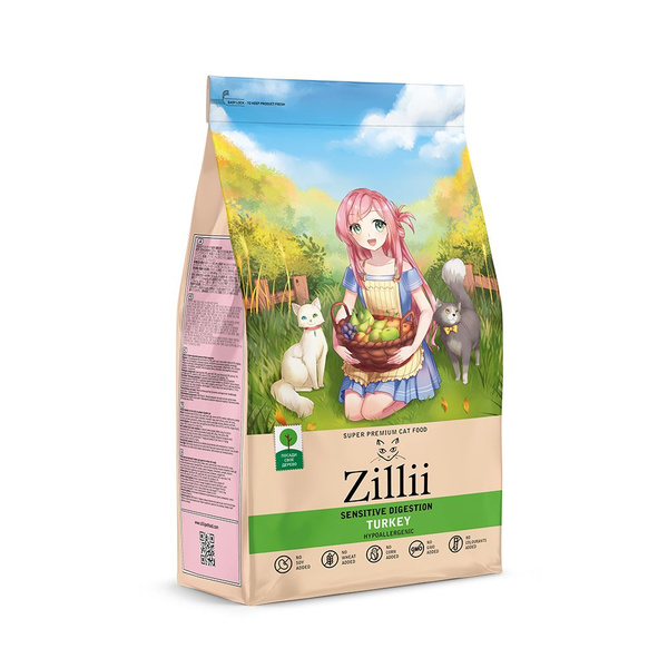 Сухой гиппоалергенный корм ZILLII (Зилли) для взрослых кошек с ...