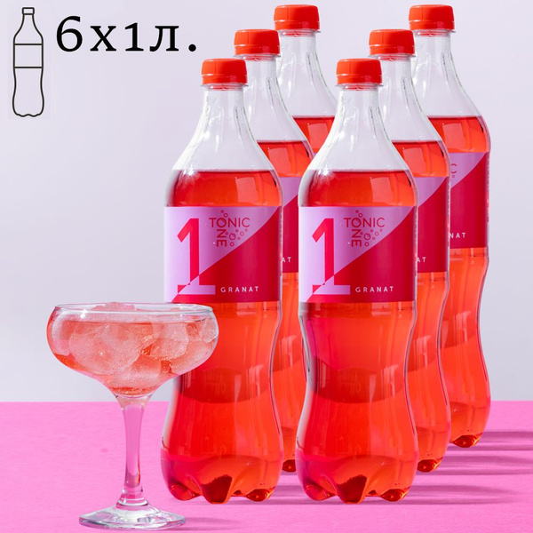 Газированный напиток ONE Tonic GRANAT, Тоник со вкусом граната 1л, 6шт ...