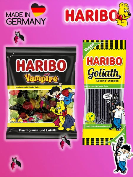 Жевательный мармелад Haribo Vampire & Goliath Lakritz-Stangen / Харибо ...