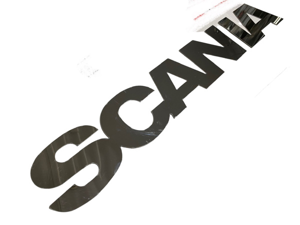 Эмблема на капот ХРОМ буквы SCANIA M3 2009-2016г (обратная сторона ...