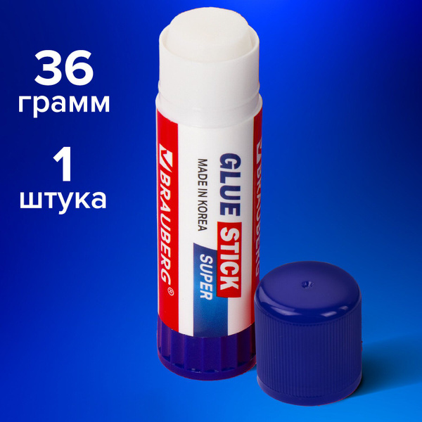 Клей-карандаш Brauberg Super 36 грамм, PVP (ПВП) основа, производство ...