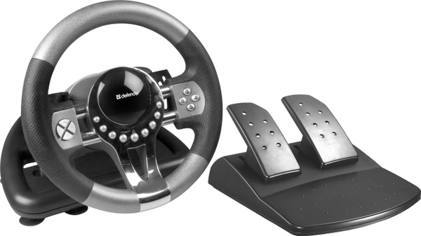 Руль Defender Forsage GTR 12кноп. (с педалями) черный - купить с ...