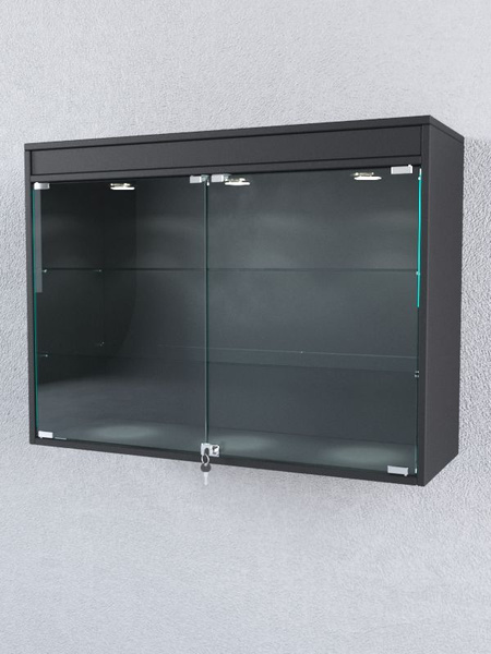 Шкаф-витрина Westcom Витрина настенная №3-3АГ с подсветкой, 90x30x67 см ...