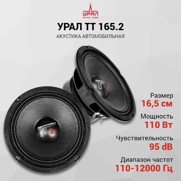Динамики автомобильные УРАЛ ТТ 165.2 (пара) колонки для автомобиля 16.5 ...