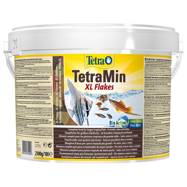 Характеристики Корм для рыб Tetra 10л Min XL Flakes всех видов крупные ...
