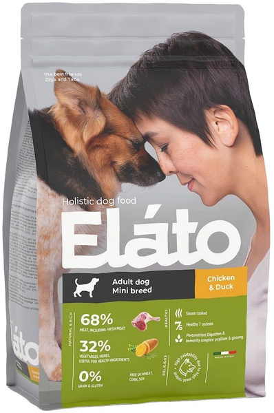 Корм Elato Holistic (беззерновой) для собак малых пород, с курицей и ...