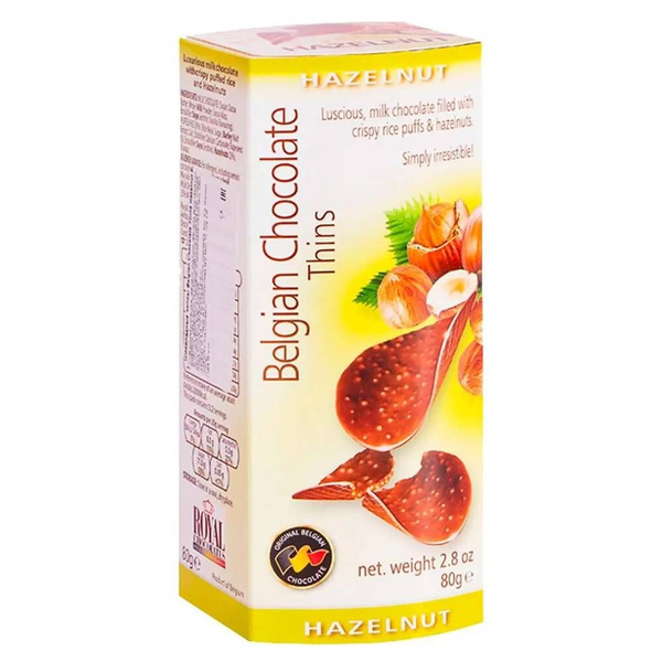 Шоколадные чипсы Belgian Chocolate Thins Hazelnut / Бельгийские Чипсы ...
