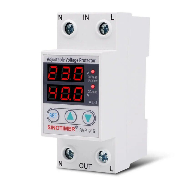Реле контроля напряжения и тока Sinotimer SVP-916 63A - купить по ...