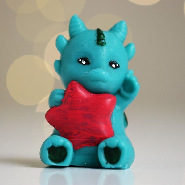 Фигурное мыло "Дракоша со звездой", 80 г, цвет зелёный - купить с ...