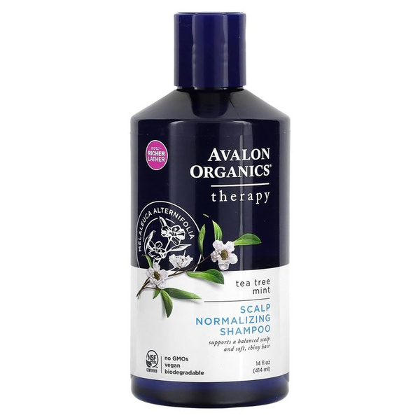 Avalon Organics, шампунь для нормализации состояния кожи головы, чайное ...