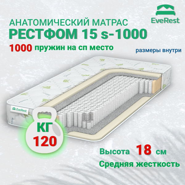 Матрас Everest Рестфом 15 S-1000, Независимые пружины, 180 - купить по ...