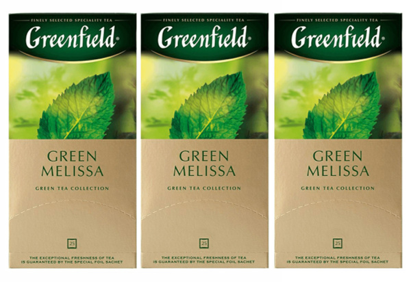 Чай зеленый Greenfield Green Melissa в пакетиках (1,5 г х 25 шт), 3 ...