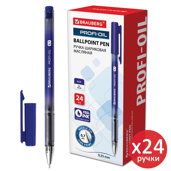 Ручка шариковая Brauberg "Profi-Oil", синяя, выгодная упаковка ...