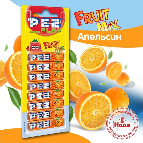 Pez конфета со вкусом апельсина, 8 шт в блистере. Подходит для ...