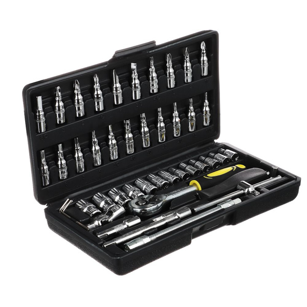 Набор инструментов 46 предметов "Гаражный" автомобильный, подарочный ...