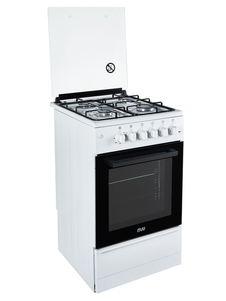 Кухонная плита MIU 5010 ERP ГК LUX белая 50 см, газовая с электрической ...