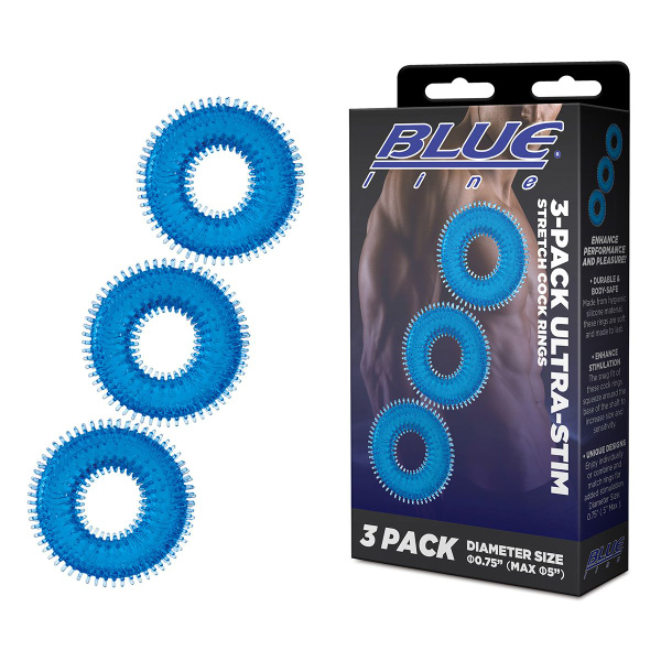 Комплект из трех колец для эрекции 3-Pack Ultra-Stim Stretch Cock Rings ...