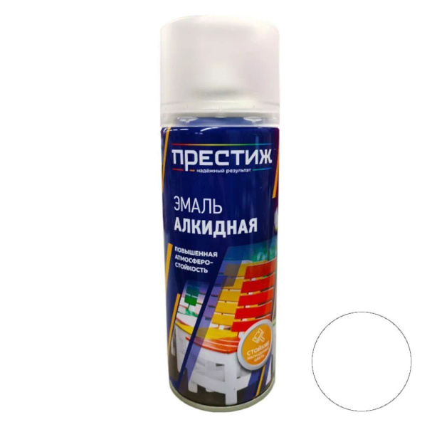Аэрозольная краска ПРЕСТИЖ Аэрозоль белая глянцевая алкидная ...