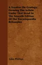 A Treatise On Geology, Forming The Article Under That Head In The Seventh Edition Of The Encyclopaedia Britannica - John Phillips