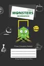 School of Monsters Workbook, A5 Size, Wide Ruled, White Paper, Primary Composition Notebook, 102 Sheets (Gray) - Brighter Kid Books