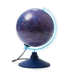 • Диаметр глобуса: 21 см. • Высота на подставке: 30 см. • Подсветка работает от сети.  ...