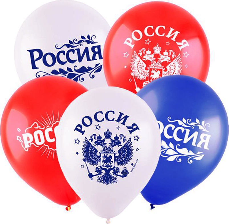 фото Набор воздушных шаров Россия, (3 дизайна), Ассорти Пастель 2 ст. 100 штук Веселуха