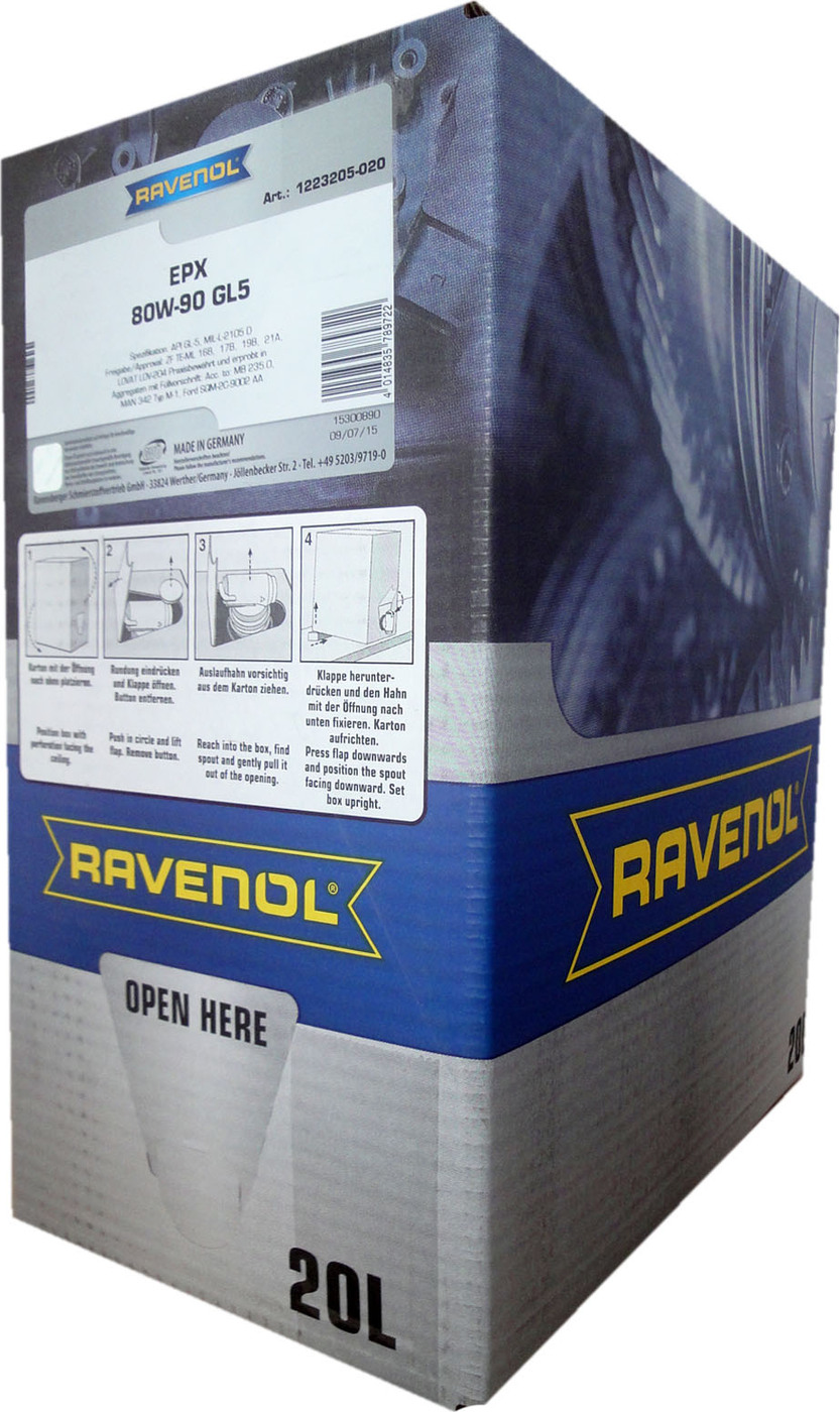 фото Трансмиссионное масло RAVENOL Getriebeoel EPX SAE 80W-90 GL-5 (20л) ecobox