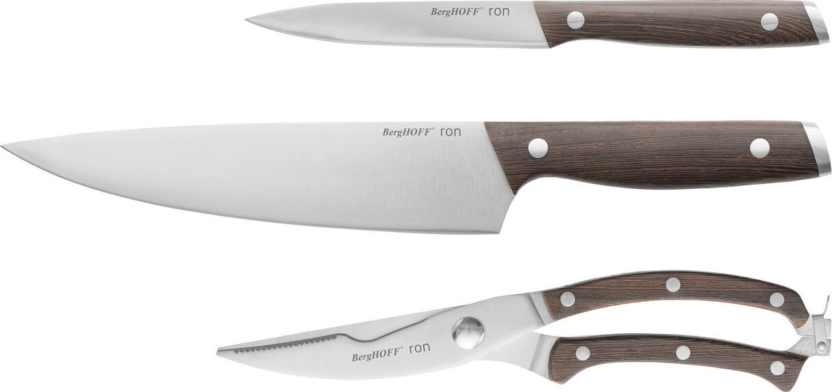фото 3пр Набор ножей BergHOFF с деревянной ручкой Ron 3900150